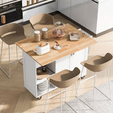 Bellemave® Rolling Kitchen Cart on Wheels with Foldable Counter Top and Slide - Out Shelf, Towel Rack and Drawer, - Bellemave